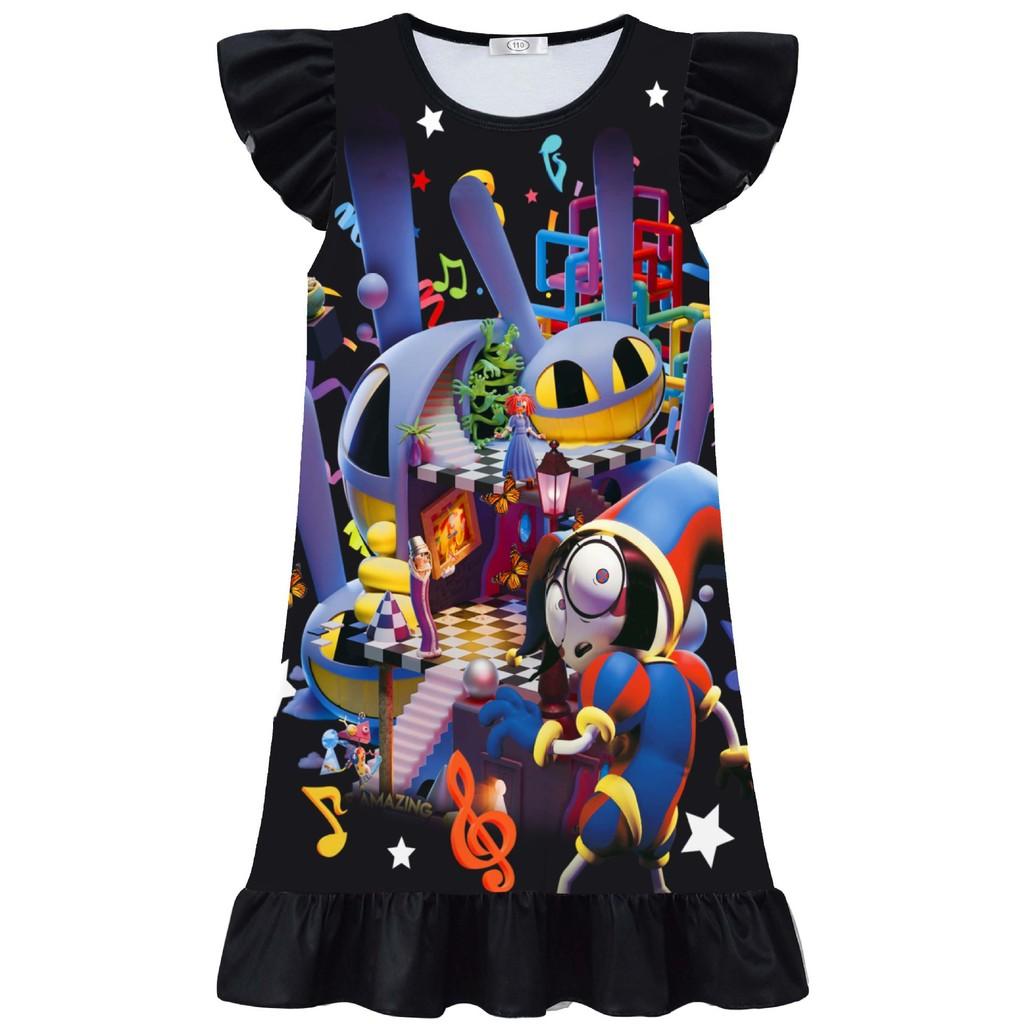 

82628 Kids Girls The Amazing Digital Circus Cartoon Dress 150cm чорний