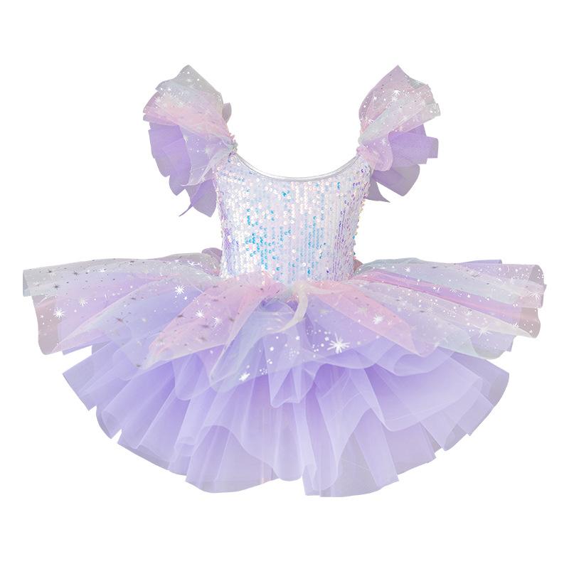 Tutu da Ballo per Bambina Vestito Soffice di Garza per Asilo Gala di Capodanno Esibizione Corale