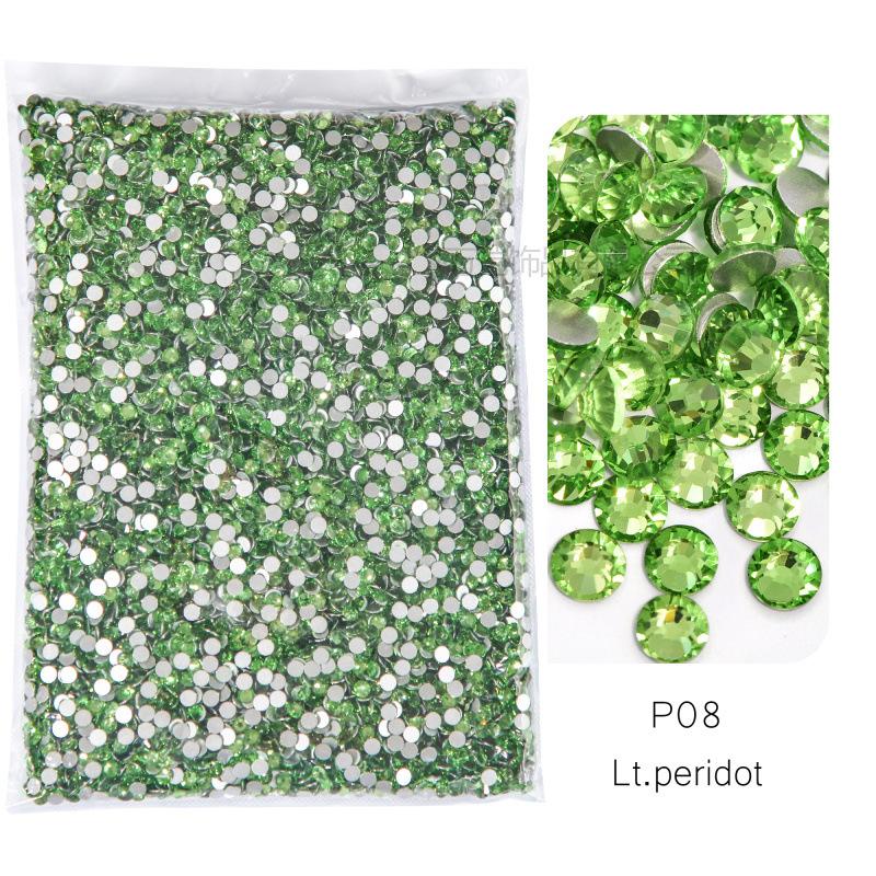 P1-70 Ordinary Color Large Packaging Glass Flat Bottom Diamond Rhinestone Nail Diamond Diy Crystal Mobile Phone Case Beauty Jewelry Accessories