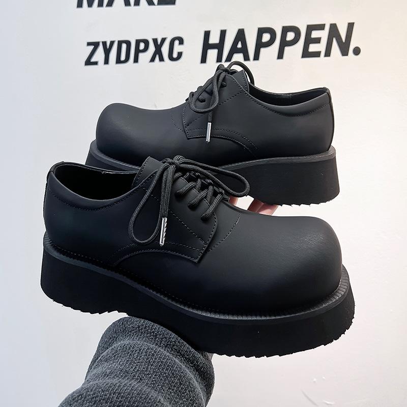 Mickey Derby Shoes Men's High-end Thick-soled Matte Retro Casual Big Head Shoes Zhang Jie Same Leather Shoes 21233-A