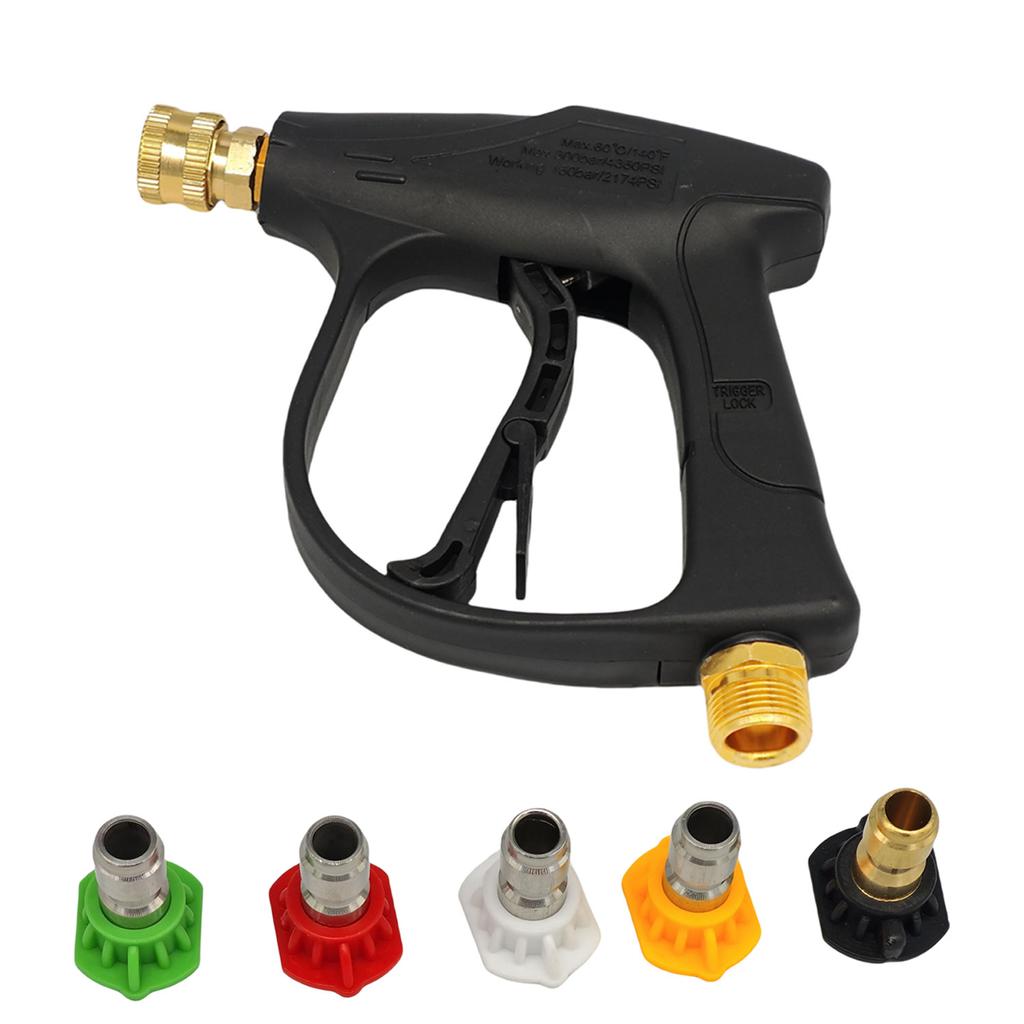 Car Wash Gun with 5 Soap Spray Nozzles 14mm M22 Socket 1/4 "Quick Release Snow Foam Gun Car Water Gun