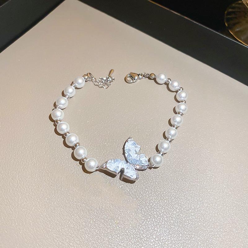 Retro Geometrický Náramek ze Sladkovodních Perel - Módní Pokročilý Design Šperků pro Ženy