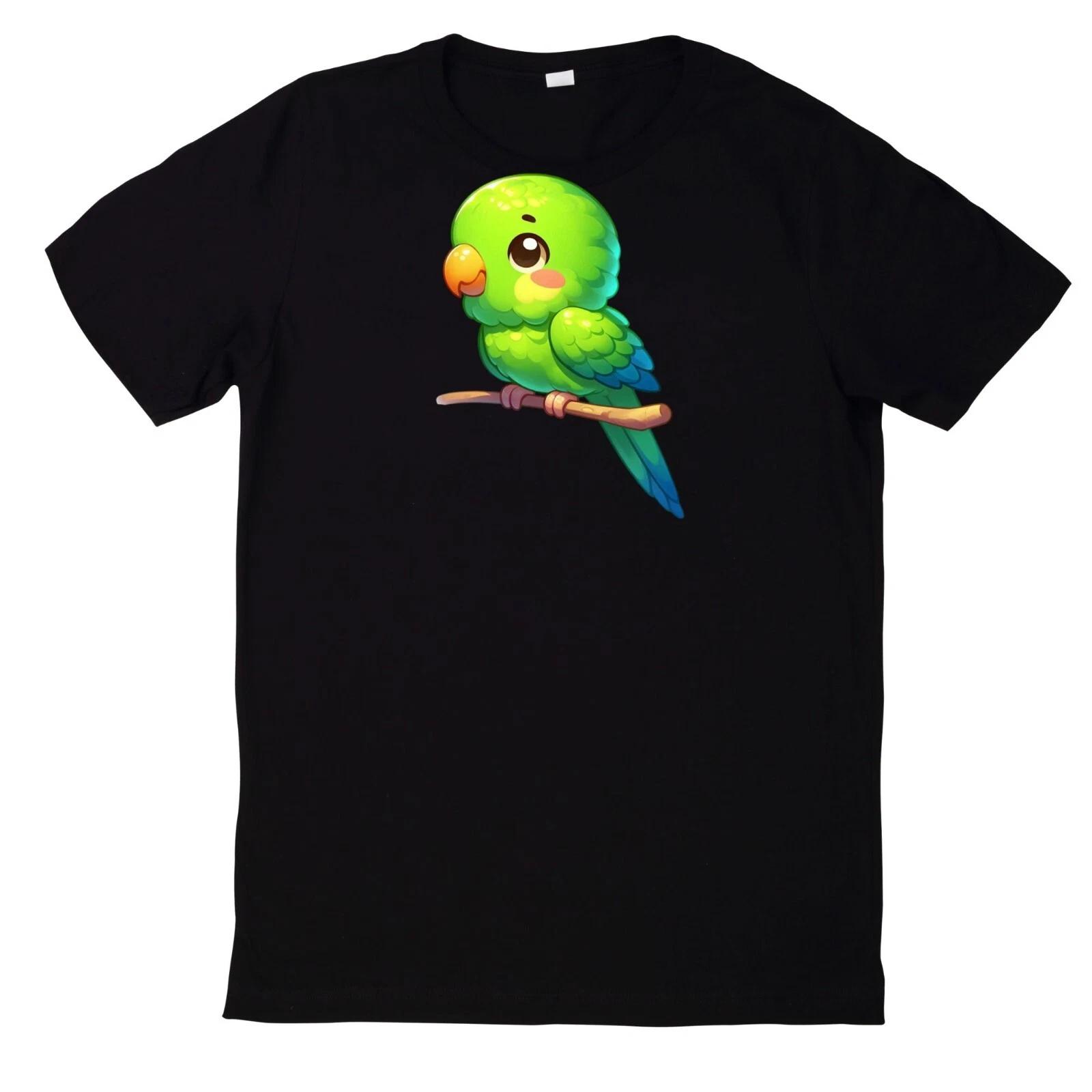 T-Shirt Niedlicher und lustiger grüner Papagei Motiv Baumwolle XXXXL