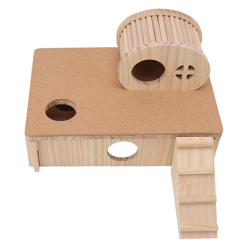 Hamsterleiterhaus aus Holz, verschleißfeste Hamsterplattform mit Versteck für kleine Haustiere, Chinchilla