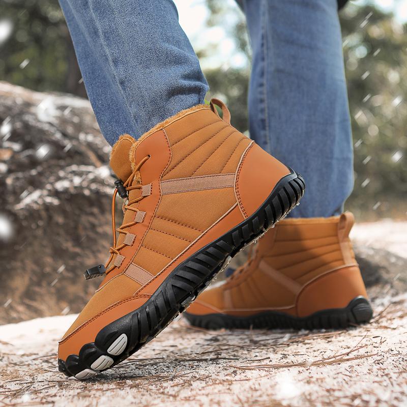 Winter Snow Boots Women's Plush Cotton Shoes Men High-top Short Boots Warm Hiking Shoes Non-slip