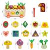 Baby Wooden Toys Multi-functional Fruits Vegetables Shape Sorting Stacking Educational Toys Gifts