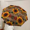 1pc Sunflower Pattern Automatic Folding Umbrella, Heavy-Duty 8-Rib Construction, Perfect for Everyday Yy251114116
