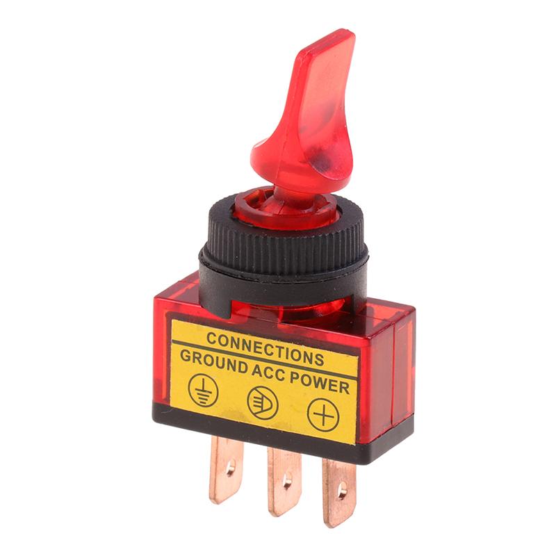 

Тумблер светодиодный 12В 3-контактный 10А 3-контактный Asw-14D короткая ручка со светодиодной подсветкой водонепроницаемый