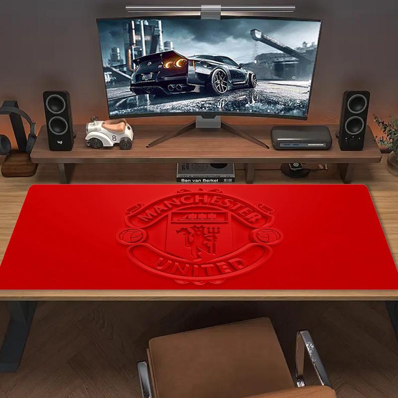 Manchester United F.C Print Cushion Non-slip Laptop Tablet Big Mousepad XXL Mat Mini PC Playmat With Lock Edge