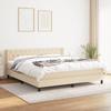 3129966 vidaXL Bed with Box Spring and Mattress Cream 160x200 Cm Fabric