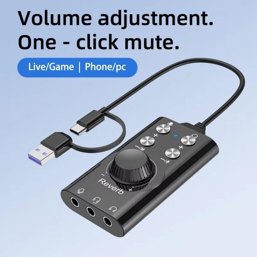 External USB Sound Card ABS Computer Voice Changer New Audio Adapter