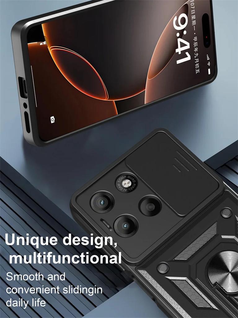 Schutzhülle für Motorola G15 G05 G35 G45 G55 G75 G85 Edge 50 Fusion 5G Schiebekamera Schutz Ringhalter Stoßfeste Hülle Fundas