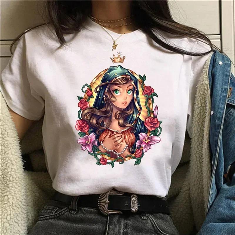 T-shirt Unisex New Punk Princess Jasmine Printed Fashion T Shirts 90s Kawaii Graphic Tops Harajuku O Neck Tee