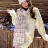 1116 New Korean Atmosphere Gentle Versatile Scarf Women's Winter Plaid Tassel Thickened Scarf Shawl