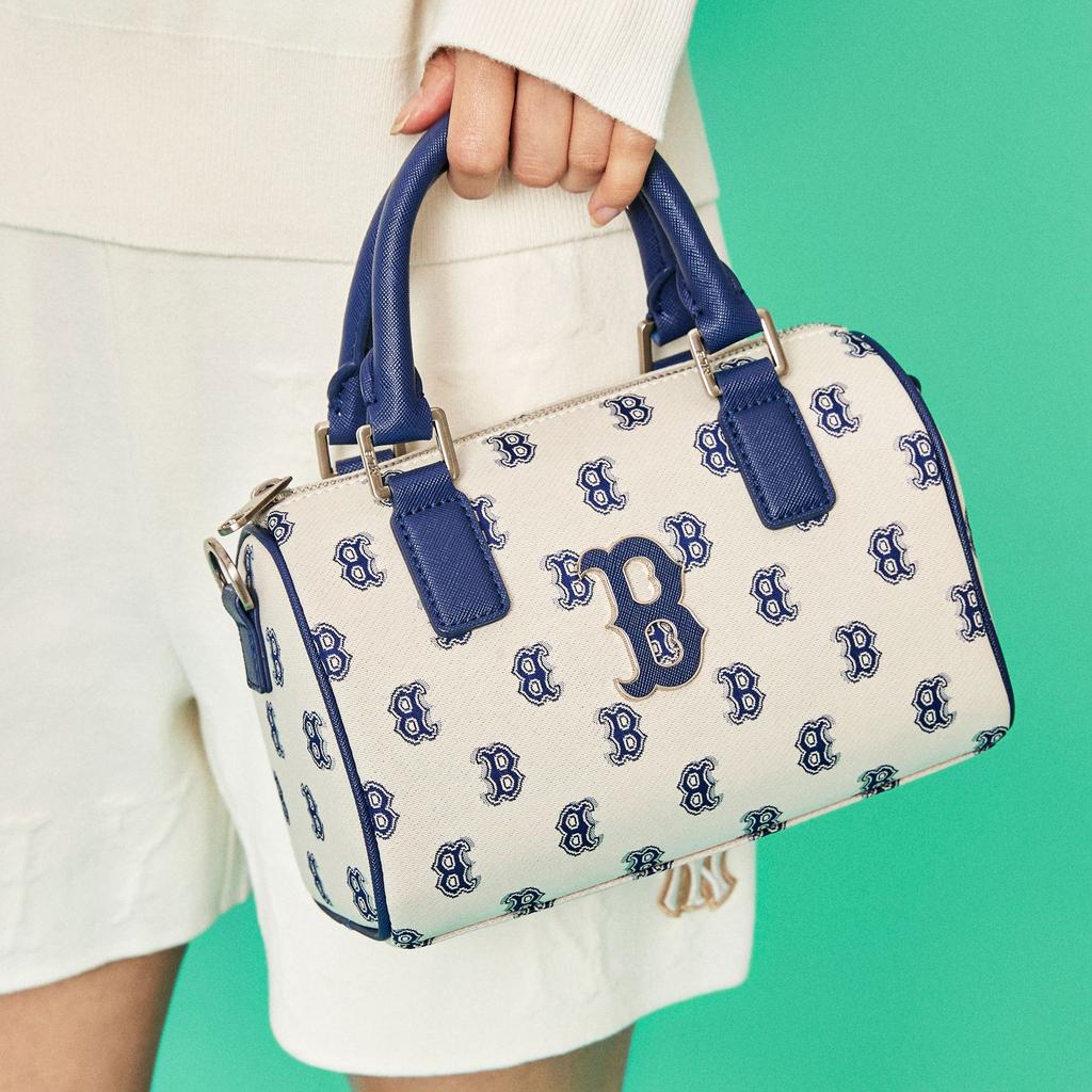 New MLB Polyester Letter Bag Portable Crossbody Bag Shoulder Bag Regular Women's Blue Gray 3ABWS013N-43BGL
