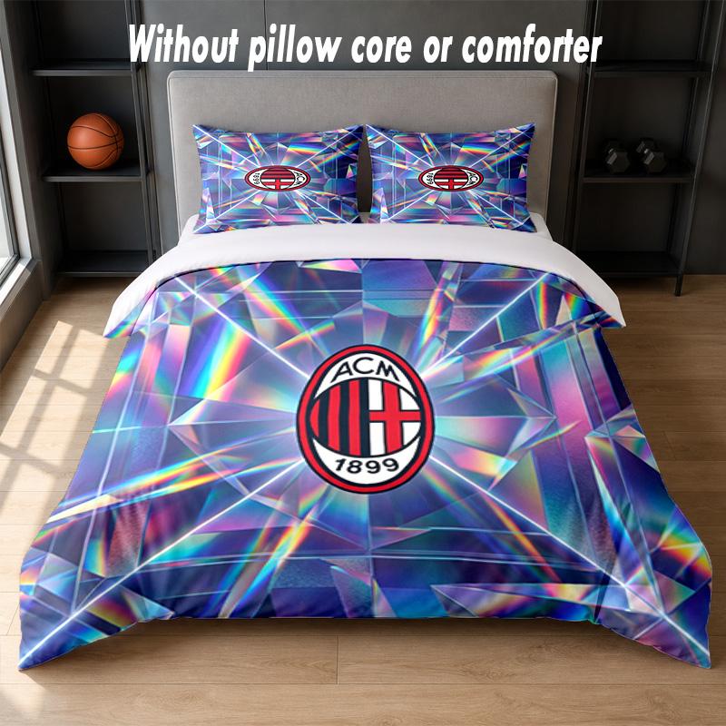AC Milan Design Pościel Zestaw pościeli 1 poszewka na kołdrę + 2 poszewki na poduszki Miękka oddychająca domowa pościel