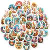 50Pcs Easter Stickers Set - Cute Cartoon Rabbit Graffiti Decals for Decor