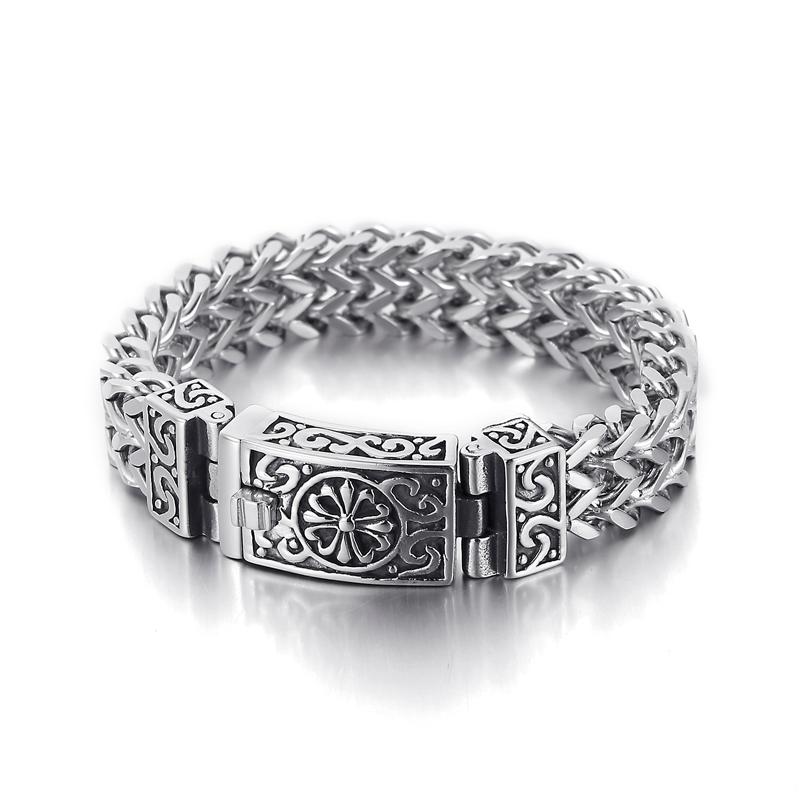 Kalen Punk Jewelry Mesh Bracelet Cuff Bracelet Men Stainless Steel Bracelets Jewelry