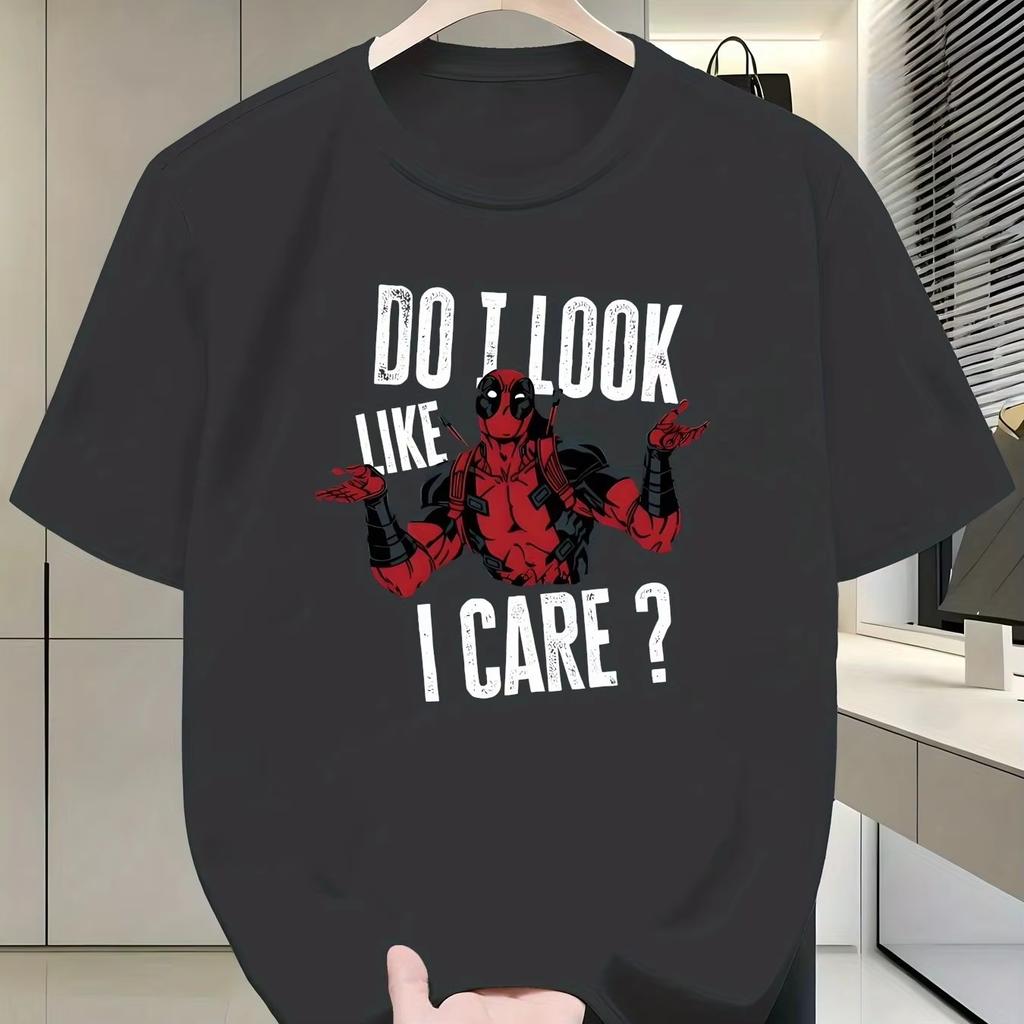 Deadpool I Look Like I Care Printed Tshirt Summer 2026 New Style Loose and Casual Trendy Shortsleeved Top