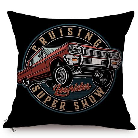 Vintage Motorcycle Club New York Motor Race Funky Throw Pillow Case Black Letter Print Live Fast Die Young Sofa Cushion Cover