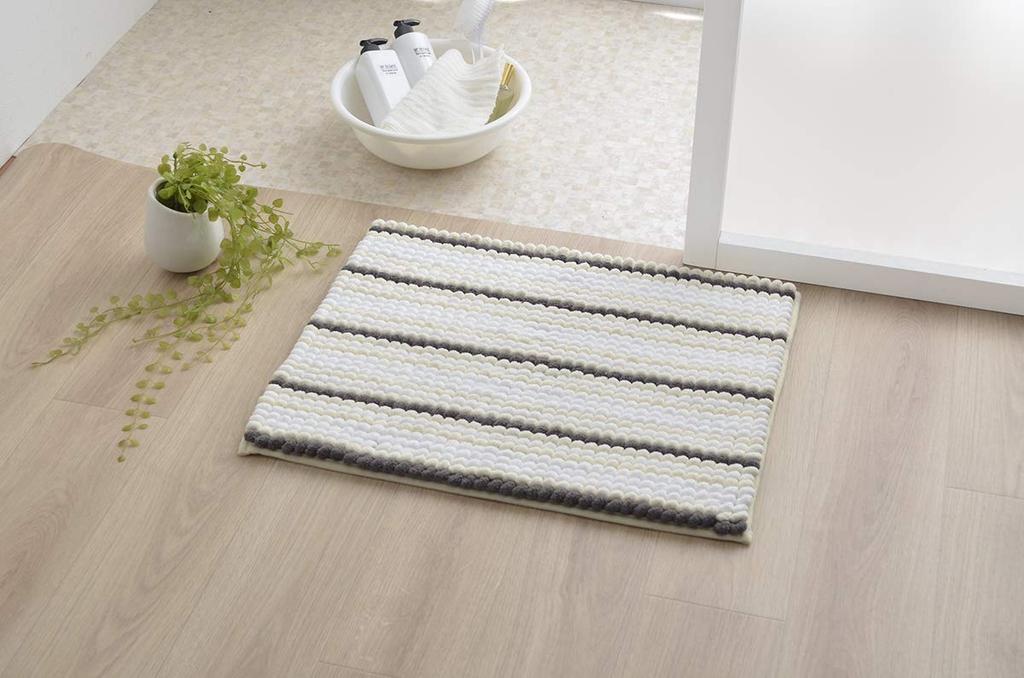 IKEHIKO Pekora Bath Mat, Antibacterial, Odor-Resistant, High-Weight, Plush, Non-Slip, Absorbent, Approx. 35 X 50 Cm, Ivory #3487709