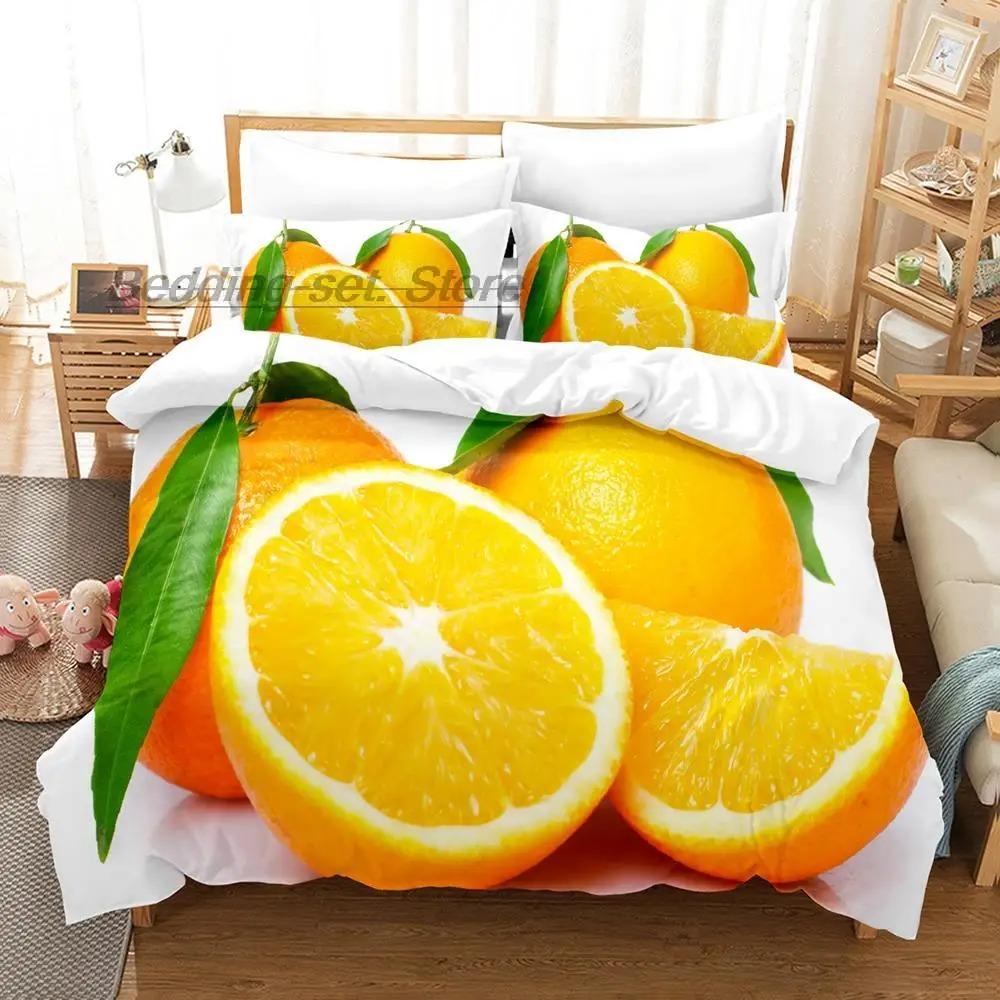 Strawberry Vegetables and Fruits Bedding Set Single Twin Full Queen King Size Bed Set Aldult Kid Bedroom Duvetcover Sets