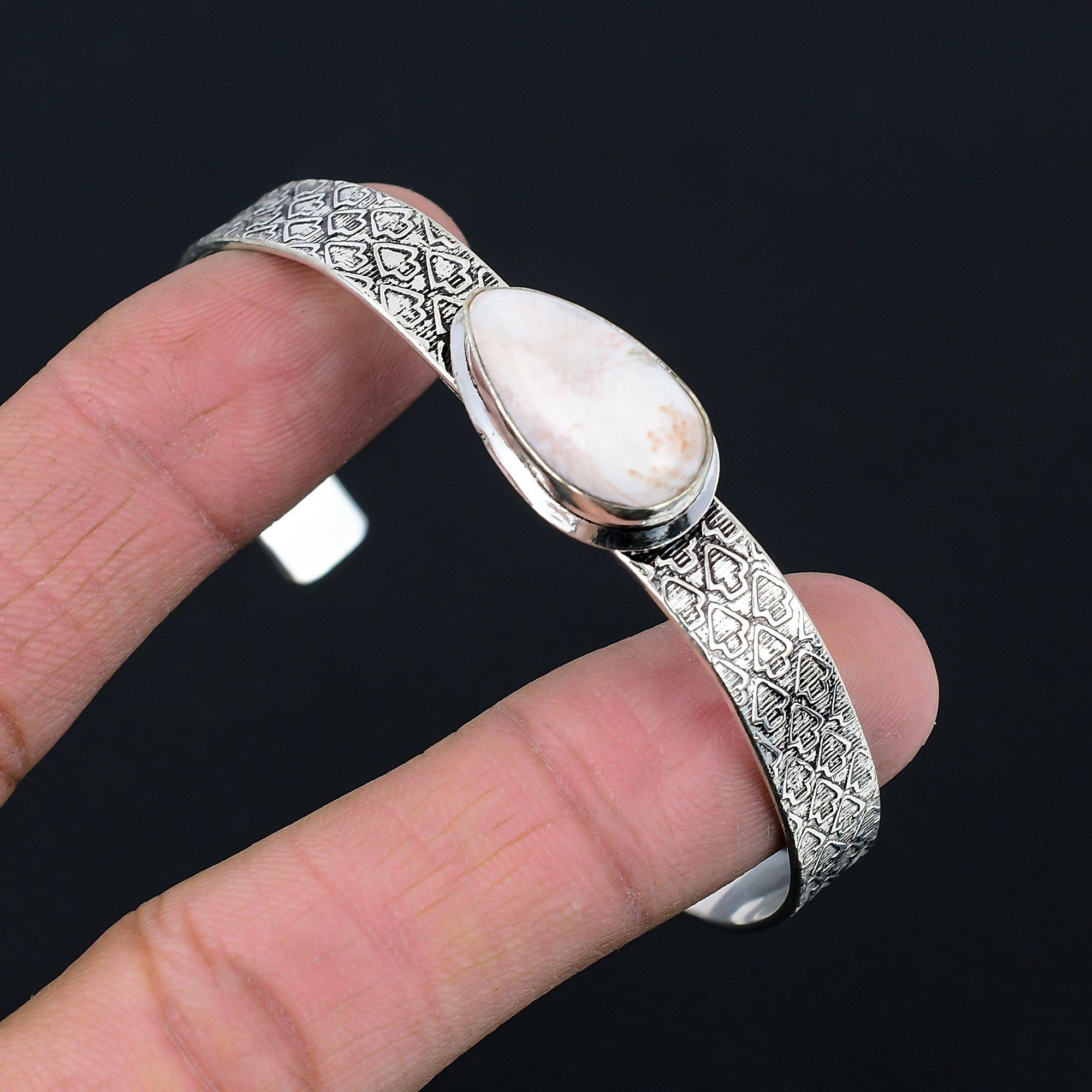 

Предложение ко Дню дружбы Стерлинговое серебро Натуральный сколецит Сестра Новый браслет-манжета Adjustable