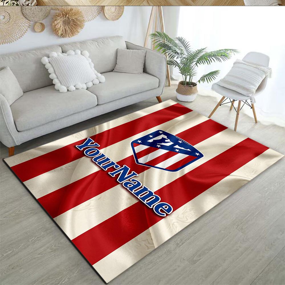 Atletico Madrid Customizable Name Carpet Design for Playrooms Dining Room Kitchen Study room Antislip Carpet Anime Office Decor Spiritual Gift