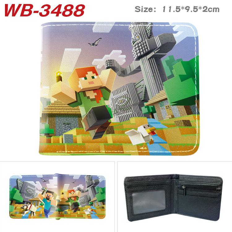Virtual World Game Peripheral Wallet Cartoon Print Short Fold Card Holder Unisex 1pcs