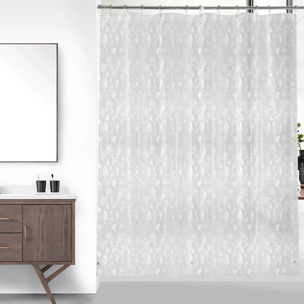 High Clear Shower Curtain Waterproof Transparent Curtains Liner Mildew PEVA Bath Curtains With Hooks Home PEVA Bathroom Decor