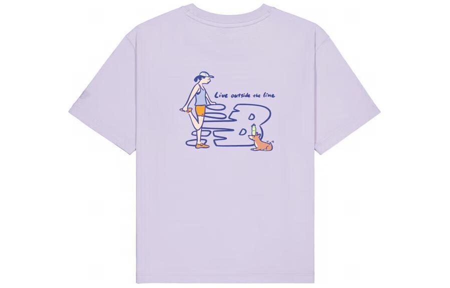 New Balance Drop Shoulder Sleeve T Shirt Women s Purple NEE26142-DV L