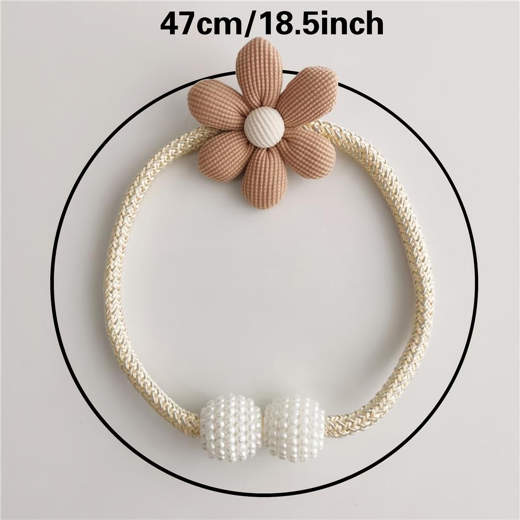 2 STÜCK Vorhanghalter | Boho Blumen Vorhanghalter | Schlichte Elegante Sonnenblumen Vorhanghalter | Boho Schlafzimmerdeko