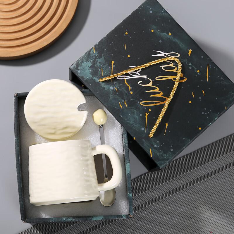 Starry Sky Mug Set with Lid and Spoon