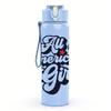 1PC All American Girl Letter Graphic,750ml Color Plastic Sports Water Bottle,Leakproof Flip Straw Lid,Suitable for Sports Office Home Use