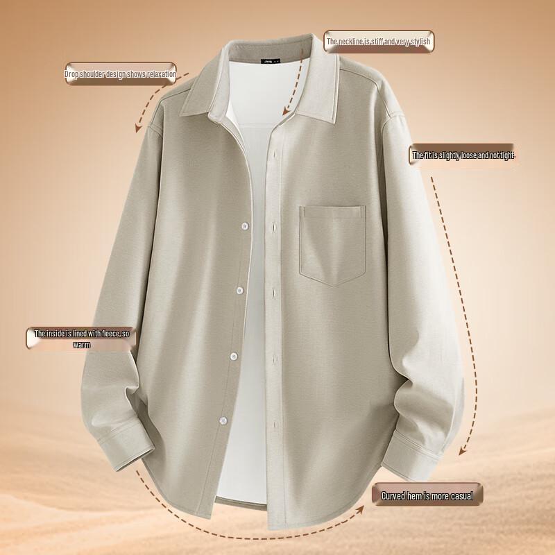 JEEP Men's Winter Fleece-Lined Oxford Long Sleeve Shirt