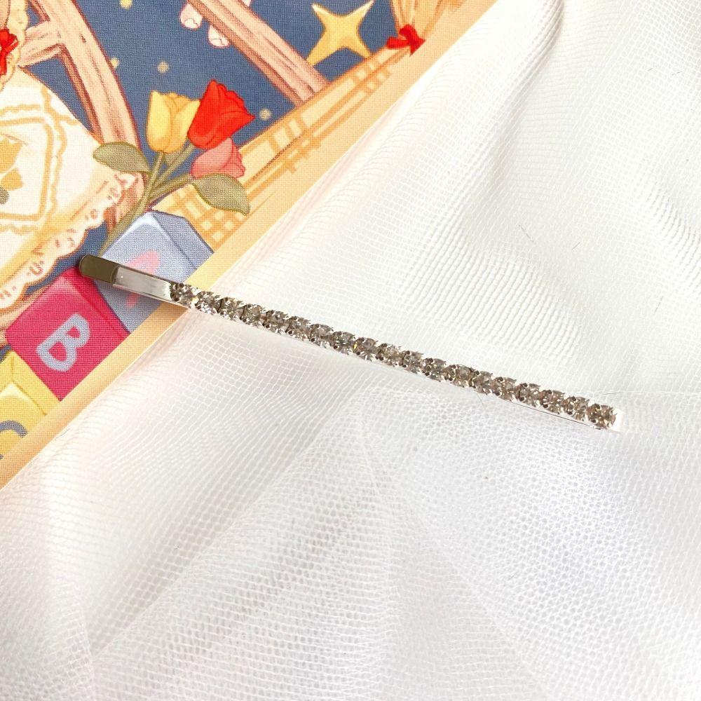 4pcs Silver Rhinestone Hair Clip Set Gold Crystal Barrettes Simple Korean Hairpins Daily