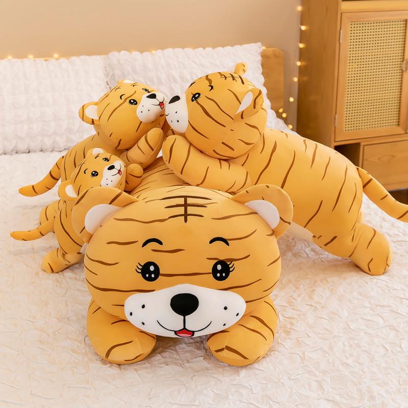 Plush Tiger Toy Cartoon Stuffed Animal Doll Cute Home Decoration Gifts Kids