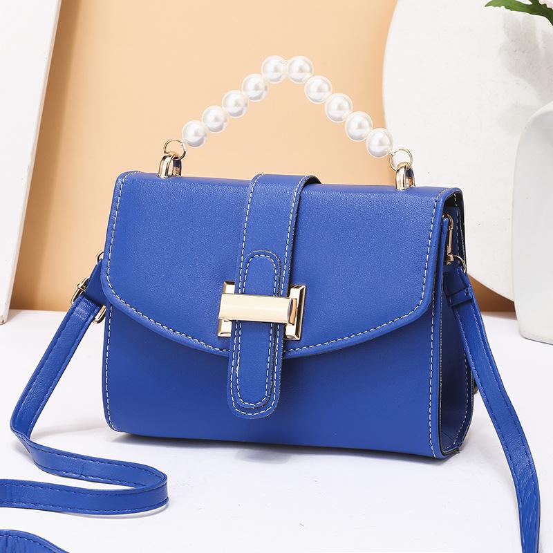 Women's Bag Versatile One Shoulder Crossbody Bag Pearl Handheld Simple Small Square Bag