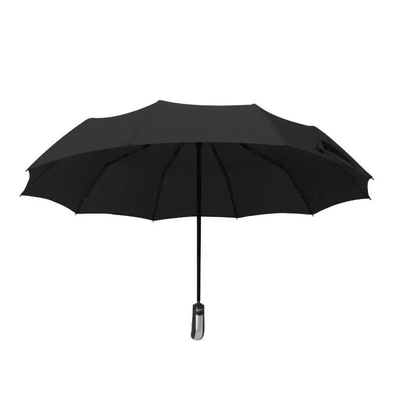 Ten-Bone 70% Off Fully Automatic Folding Umbrella for Men and Women, Business Black-Coated Sunshade Umbrella, Dual-Use for Sun and Rain, Promotional