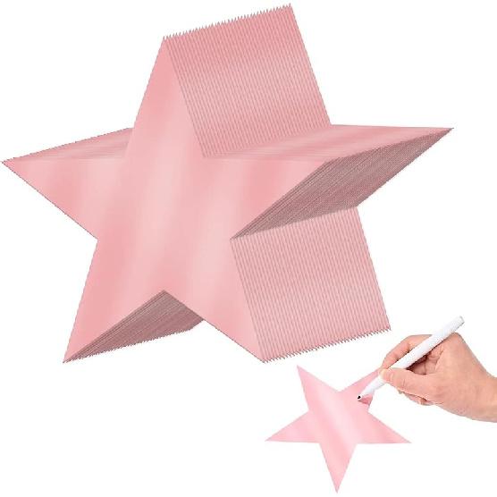 40 Pcs Metallic Star Cutouts Double Printed Paper Stars Decoration for Wedding Movie Night Party Supplies Bulletin Board Classroom Wall Decorations