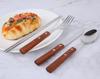 KXLCGYK Cutlery Stainless Wooden Hollow Storage Solo Lunch Student Tableware Set, Camping, Outdoor, 18-8 Steel, Handle, Spoon, Chopsticks, Fork,