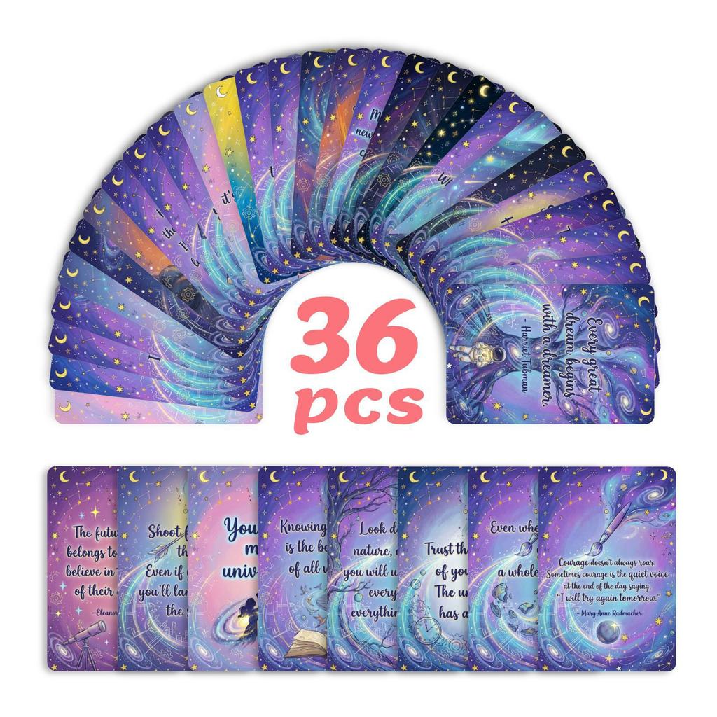 36 Starry Sky Universe Inspirational Card Set Healing Message Card Wall Decoration Hand Account Material Postcard