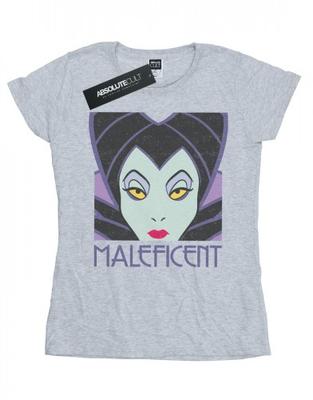 Womens/Ladies Maleficent Cropped Head Cotton T-Shirt