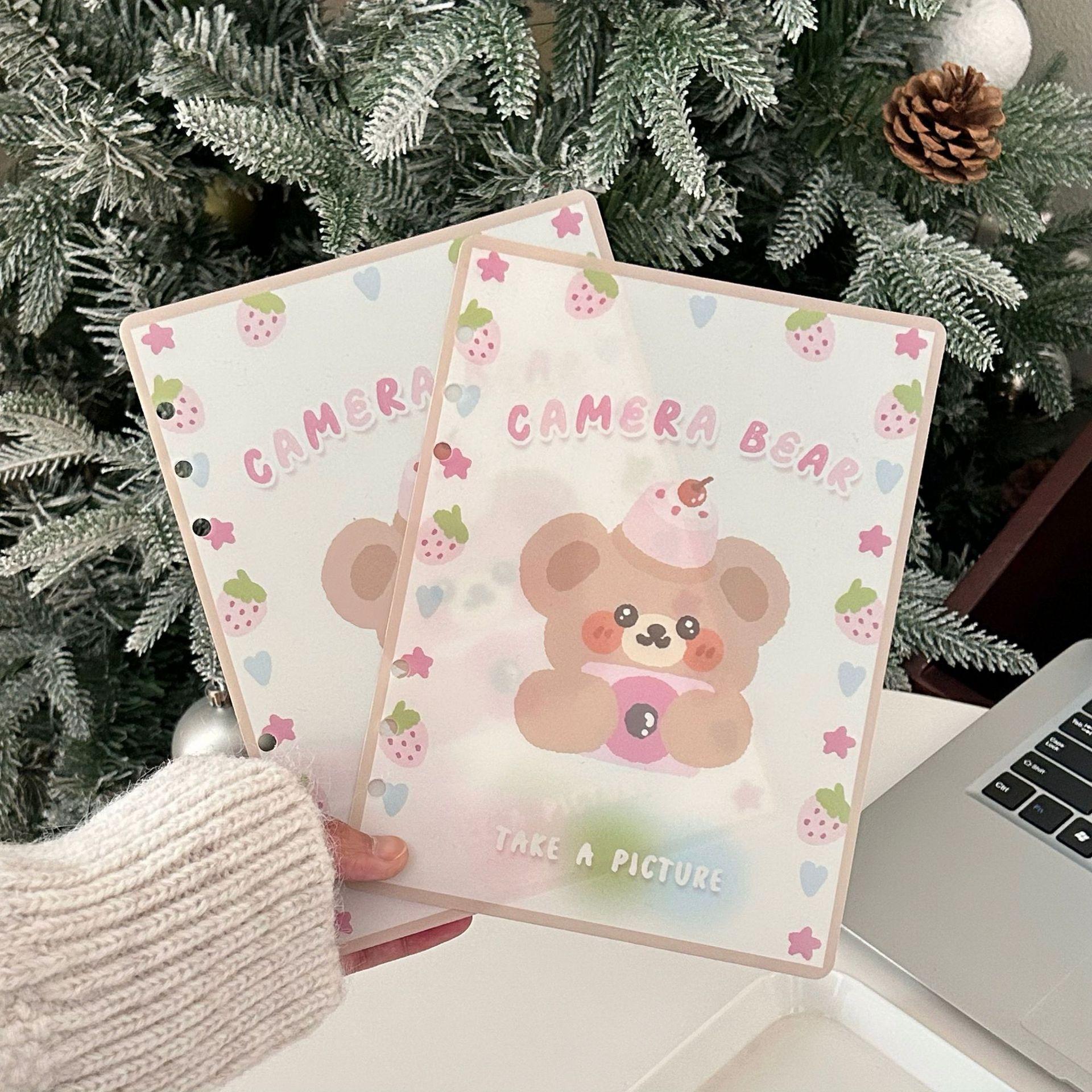 MINKYS Kawaii Fluffy Bear Puppy A5 Kpop Photocard Binder Collect Book Idol Plush Photo Card Holder Photocards Album