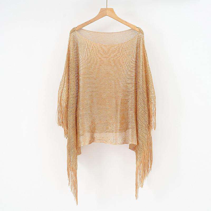 

Meier Lace cut out tassel shawl thin spring elegance elegant silk scarf One size fits all хакі