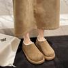 Thick-soled Women's New Autumn and Winter One-pedal Bag Head and Half Slippers, and Plush Cotton Slippers