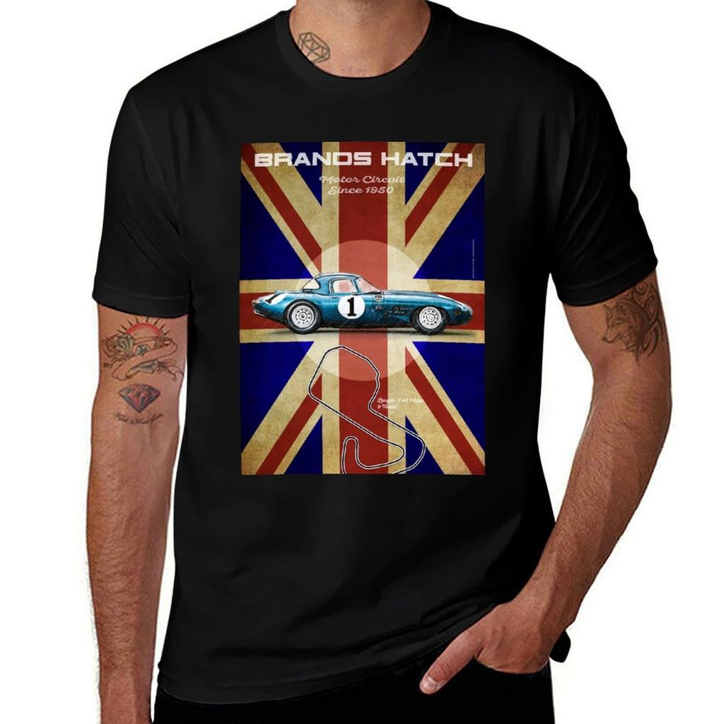 Brands Hatch Etype Vintage Tshirt Novelty Graphic Tee Shirt