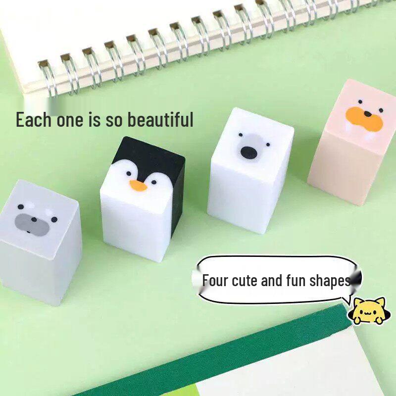 Adorable Polar Penguin Low-Dust Eraser for Students