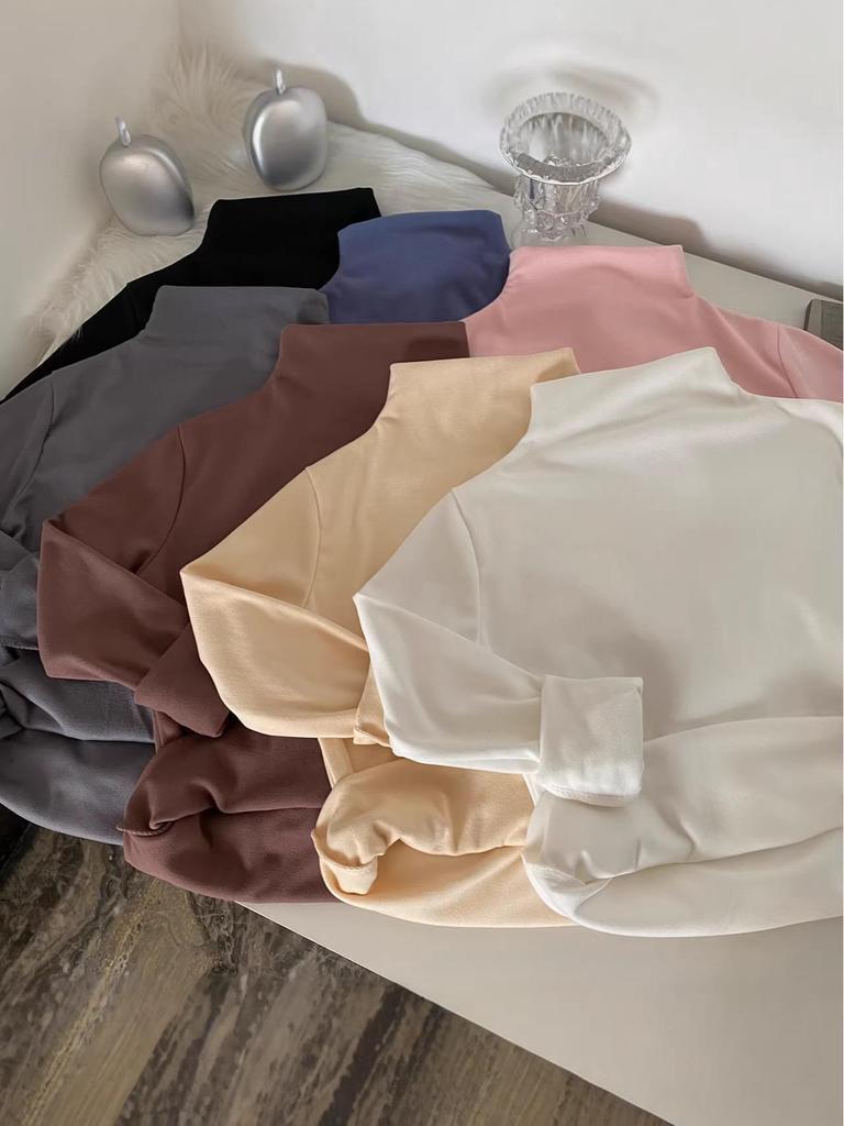 Korean Knitwear Women's Half-High Neck Cashmere Sweater, Small Fragrance Style, Autumn/Winter.