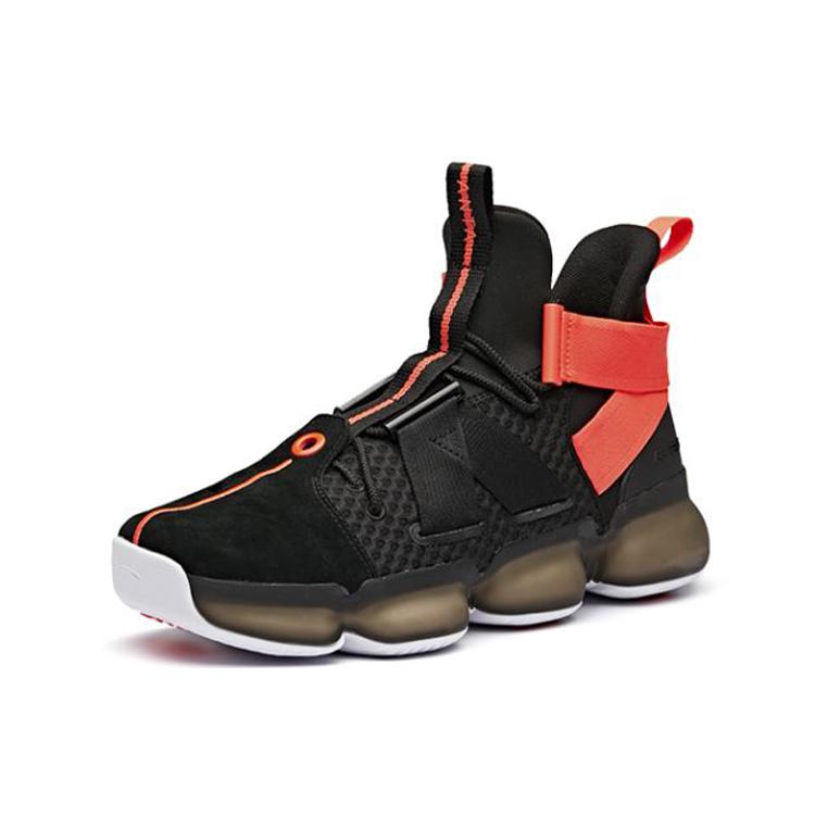 New Anta Cushioning, Slip Resistant, And Abrasion Resistant High Top Basketball Shoes Men's Black Red 91911190-7